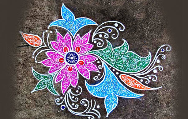 आसान रंगोली बनाना सीखे - Rangoli Design on Paper with black sketch pen | Rangoli  designs, Paper design, Paper