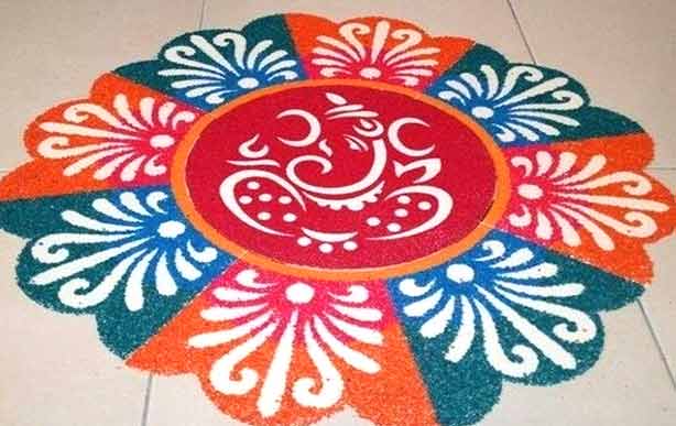 Diwali Ganesha Rangoli Design